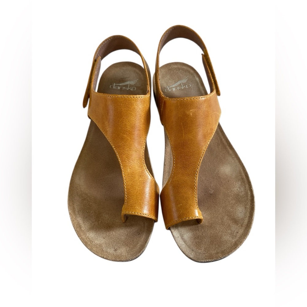 DANSKO Reece Yellow Leather Women's‎ Toe Loop Sandals 38 (7.5-8) - Picture 2 of 8
